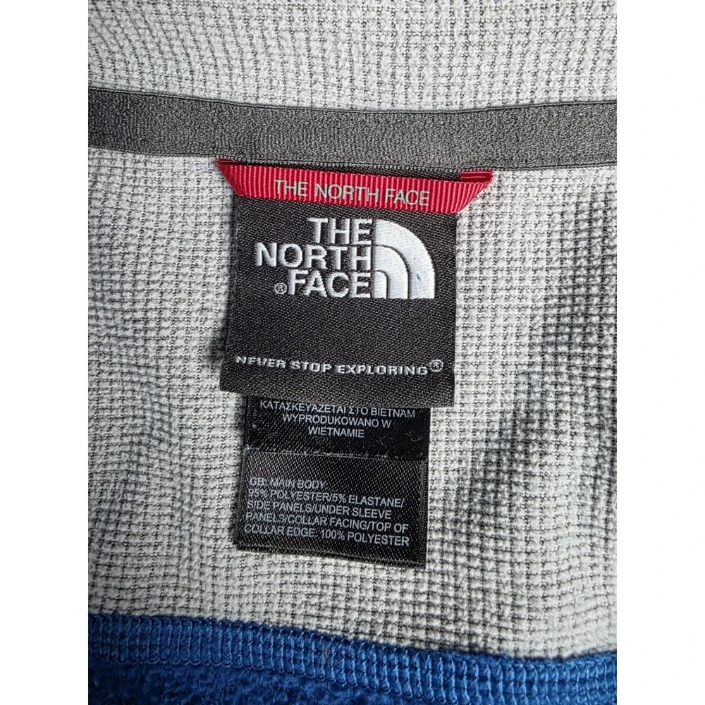 The North Face Mens FlashDry XL Quarter Zip Shirt Pullover Blue and Grey